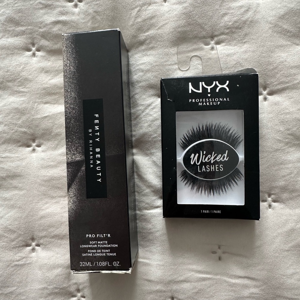 Fenty Beauty Pro Filt'r Foundation & NYX Wicked Lashes Black Set
